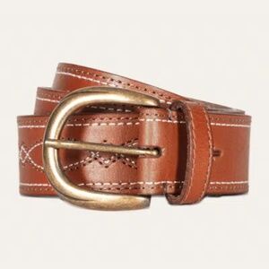 FRYE 2-Tone Stitch Tan Belt 40MM / M